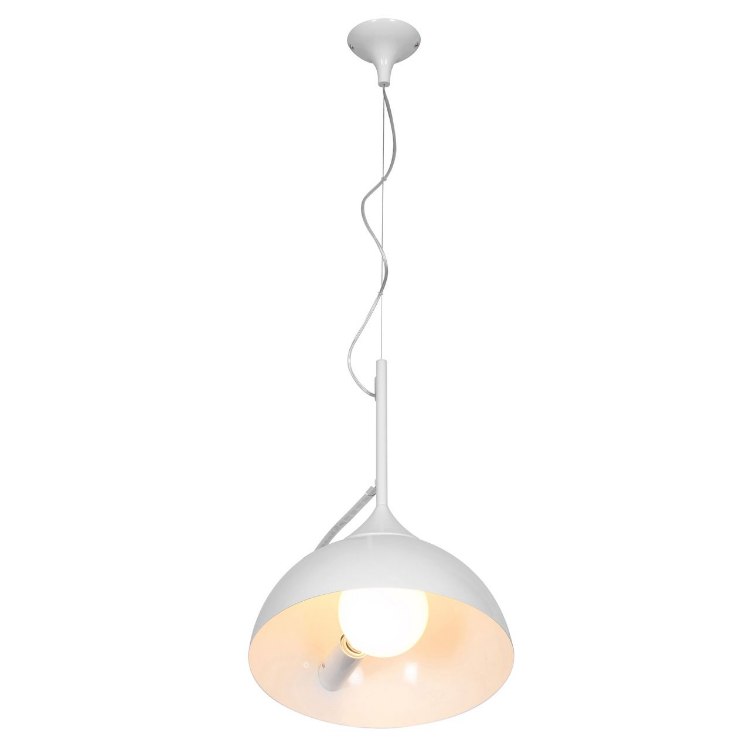Foto para 60w Magneto E-26 A-19 Incandescent Dry Location White Adjustable Angle Pendant (CAN 4"Ø4.75")