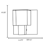 Picture of 60w Astor G9 G9 Halogen Damp Location Brushed Steel FCL Square Crystal Wall/Vanity (CAN 4.75"x4.75"x0.5")