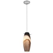 Picture of 100w Cabernet Glass Pendant E-26 A-19 Incandescent Dry Location Brushed Steel Brown Slate Glass 12"Ø4.9" (CAN 1.25"Ø5.25")