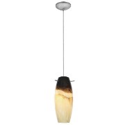 Picture of 100w Cabernet Glass Pendant E-26 A-19 Incandescent Dry Location Brushed Steel Sand Slate Glass 12"Ø4.9" (CAN 1.25"Ø5.25")