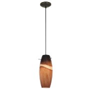 Picture of 100w Cabernet Glass Pendant E-26 A-19 Incandescent Dry Location Oil Rubbed Bronze Amber Slate Glass 12"Ø4.9" (CAN 1.25"Ø5.25")