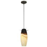Picture of 100w Cabernet Glass Pendant E-26 A-19 Incandescent Dry Location Oil Rubbed Bronze Sand Slate Glass 12"Ø4.9" (CAN 1.25"Ø5.25")