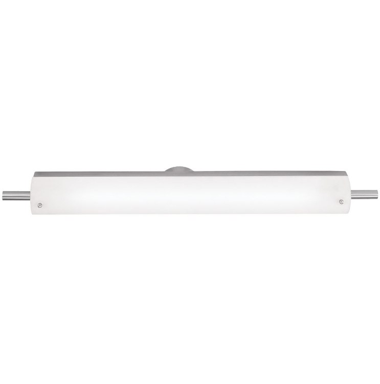 Foto para 26w Vail 30K Module Damp Location Brushed Steel Opal Dimmable WW LED Vanity 30.25"x4.25" (CAN 25.6"x3"x1.25"Ø4.4")