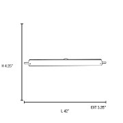 Picture of 40w Vail 30K Module Damp Location Brushed Steel Opal Dimmable WW LED Vanity (CAN 37.5"x3"x1.25"Ø4.4")