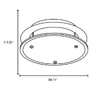 Picture of 24w VisionRound Module Damp Location Brushed Steel Frosted Dimmable LED Flushmount (CAN 1.25"Ø14.25")