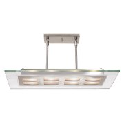 Picture of 320w (8 x 40) Aquarius G9 G9 Halogen Damp Location Brushed Steel Clear Adjustable Glass & Metal Pendant (CAN 4.4"x8.25"x0.75")