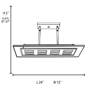 Picture of 320w (8 x 40) Aquarius G9 G9 Halogen Damp Location Brushed Steel Clear Adjustable Glass & Metal Pendant (CAN 4.4"x8.25"x0.75")