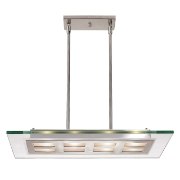 Picture of 320w (8 x 40) Aquarius G9 G9 Halogen Damp Location Brushed Steel Clear Adjustable Glass & Metal Pendant (CAN 4.4"x8.25"x0.75")