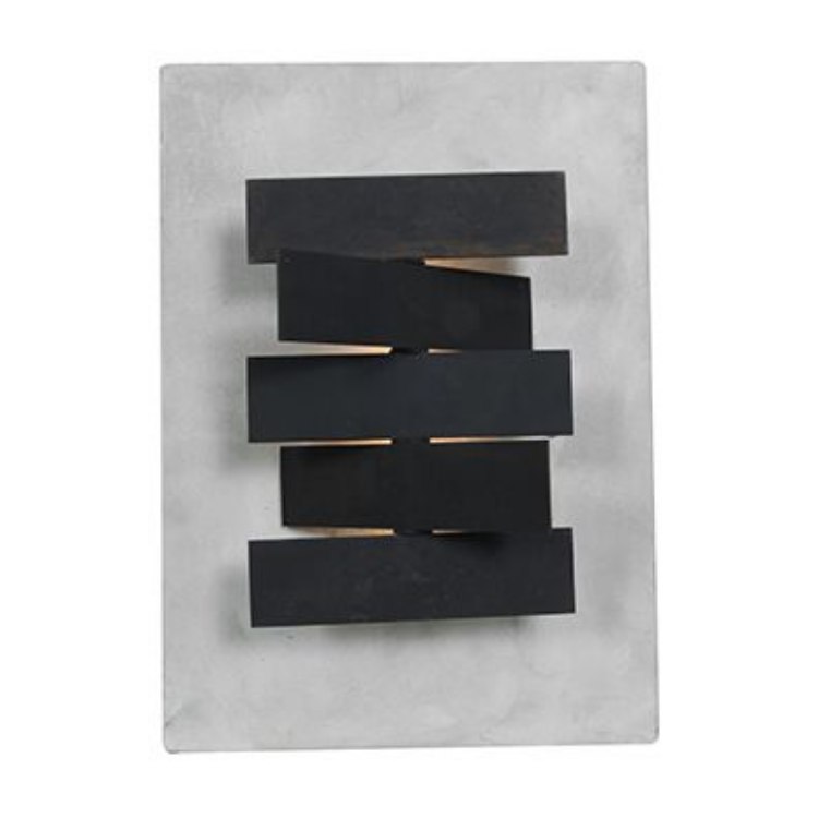 Foto para 30w (3 x 10) Origami G4 Bi-Pin Halogen Damp Location Rust CRM Concrete and Metal wall fixture (CAN 12.6"x8.75"x1")