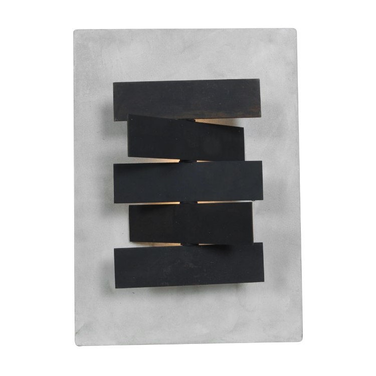 Foto para 30w (3 x 10) Origami G4 Bi-Pin Halogen Damp Location Rust CRM Concrete and Metal wall fixture (CAN 12.6"x8.75"x1")