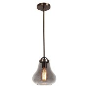 Picture of 60w Flux E-26 ST-18 Incandescent Dry Location Distressed Bronze Smoke Vintage Lamped Pendant 10.25"Ø7.5" (CAN 0.75"Ø4.75")