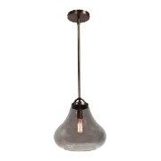 Picture of 60w Flux E-26 ST-18 Incandescent Dry Location Distressed Bronze Smoke Vintage Lamped Pendant 15.25"Ø13" (CAN 0.75"Ø4.75")