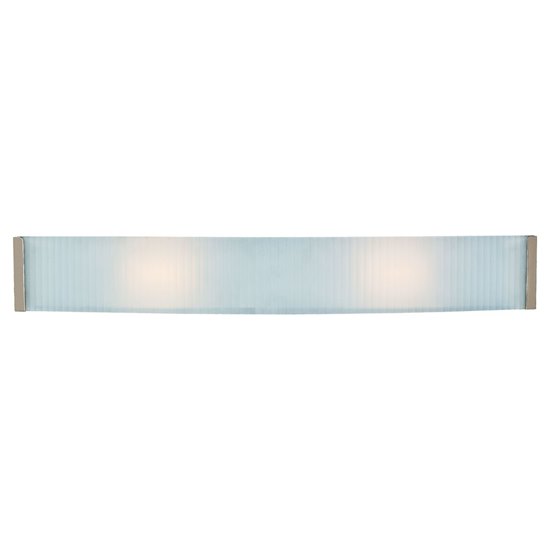 Picture of 26w Helium Module Damp Location Brushed Steel Checkered Frosted Dimmable LED Wall & Vanity (CAN 31.5"x4.75"x0.75")