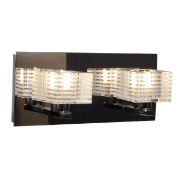 Foto para 96w (2 x 48) Sophie G9 G9 Xenon Damp Location Chrome CLFR Square Etched Crystal Vanity (CAN 11"x4.75"x0.9")