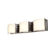 Foto para 300w (3 x 100) Nitro 2 R7s J-78 Halogen Damp Location Brushed Steel Opal 3Lt Vanity (CAN 24"x5.1"x0.9")