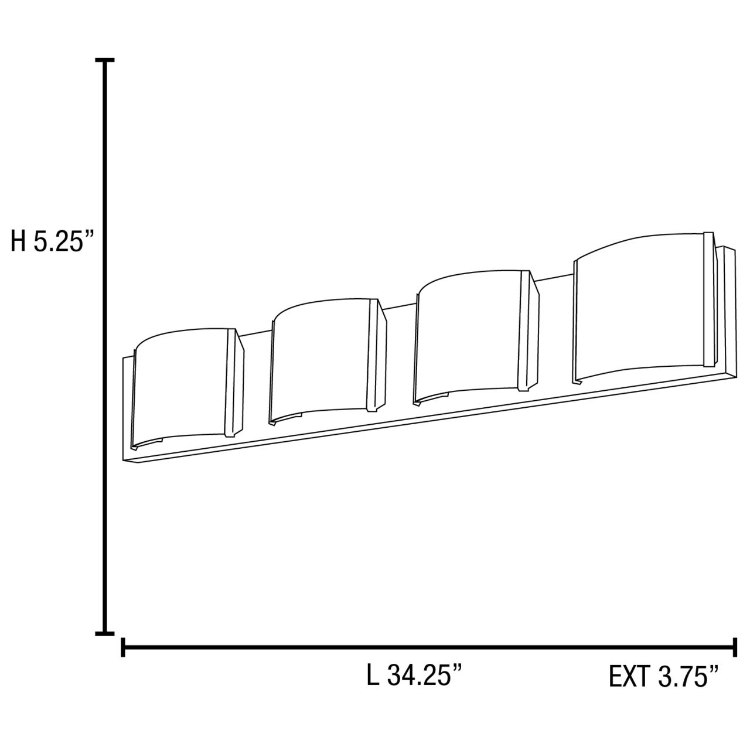 Foto para 400w (4 x 100) Nitro 2 R7s J-78 Halogen Damp Location Brushed Steel Opal 4Lt Vanity (CAN 33.25"x5.1"x0.9")
