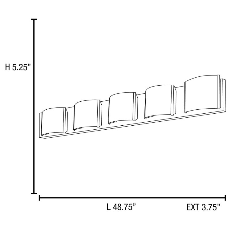 Foto para 500w (5 x 100) Nitro 2 R7s J-78 Halogen Damp Location Bronze Opal 5Lt Vanity (CAN 48"x5.1"x0.9")