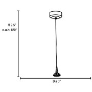 Foto para 5w Tungsten Module Dry Location Brushed Steel LED Pendant with 360 (CAN 1.5"Ø4.5")