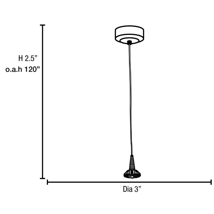Foto para 5w Tungsten Module Dry Location Brushed Steel LED Pendant with 360 (CAN 1.5"Ø4.5")