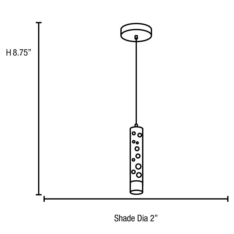 Foto para 7w Rain Module LED Dry Location Chrome ACR Pendant (CAN 1.6"Ø7.25")
