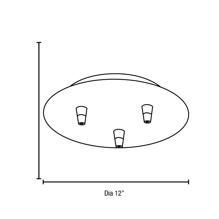 Foto para 50w Unijack Dry Location Brushed Steel Three-Port Round Canopy