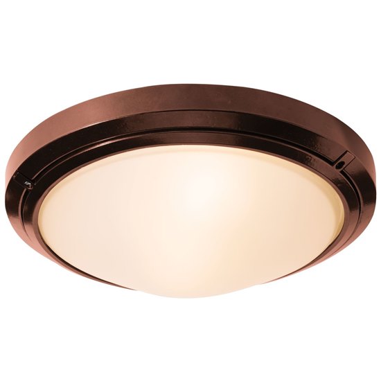 Foto para 36w (2 x 18) Oceanus GU-24 Spiral Fluorescent Bronze Frosted Marine Grade Wet Location Ceiling or Wall Fixture (CAN 5"x4.6")