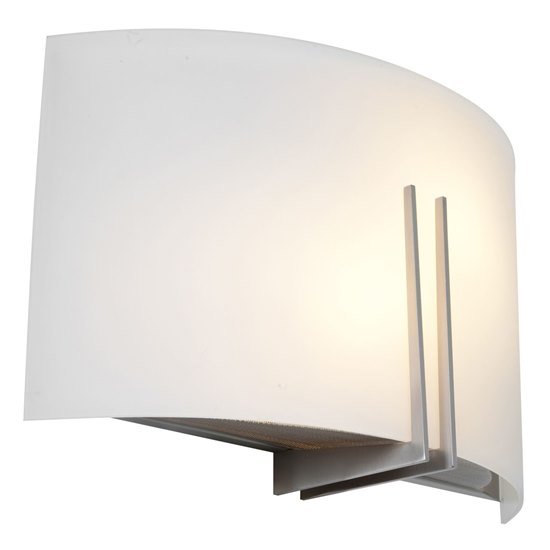 Picture of 36w (2 x 18) Prong GU-24 Spiral Fluorescent Damp Location Brushed Steel White Wall Fixture 12"x7.1" (CAN 6.75"x11.25"x0.5")