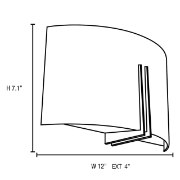 Picture of 36w (2 x 18) Prong GU-24 Spiral Fluorescent Damp Location Brushed Steel White Wall Fixture 12"x7.1" (CAN 6.75"x11.25"x0.5")