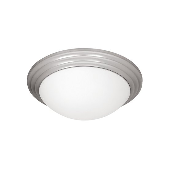 Picture of 36w (2 x 18) Strata GU-24 Spiral Fluorescent Damp Location Brushed Steel Opal Flush-Mount 4"Ø14"