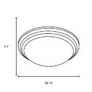 Picture of 36w (2 x 18) Strata GU-24 Spiral Fluorescent Damp Location Brushed Steel Opal Flush-Mount 4"Ø14"