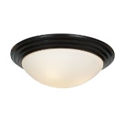 Picture of 36w (2 x 18) Strata GU-24 Spiral Fluorescent Damp Location Oil Rubbed Bronze Opal Flush-Mount 4"Ø14"