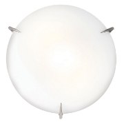 Foto para 26w (2 x 13) Zenon GU-24 Spiral Fluorescent Damp Location Brushed Steel Opal Flush-Mount 3.75"Ø16"