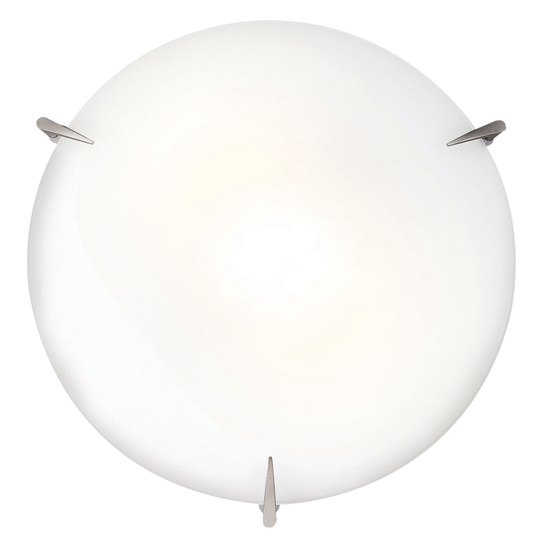 Foto para 26w (2 x 13) Zenon GU-24 Spiral Fluorescent Damp Location Brushed Steel Opal Flush-Mount 3.75"Ø16"