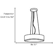 Picture of 52w (2 x 26) Aero GU-24 Spiral Fluorescent Damp Location Chrome Opal Drum Cable Pendant (CAN 1"Ø5.8")