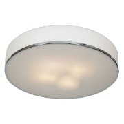 Picture of 72w (4 x 18) Aero GU-24 Spiral Fluorescent Damp Location Chrome Opal Flush Mount (CAN 0.5"Ø13")