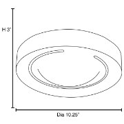 Picture of 26w Splash GU-24 Spiral Fluorescent Damp Location Chrome Opal Glass Flushmount (CAN 1"Ø7.5")