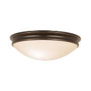 Picture of 26w (2 x 13) Atom GU-24 Spiral Fluorescent Damp Location Oil Rubbed Bronze Opal Flush-Mount (CAN 1.6"Ø10.5")