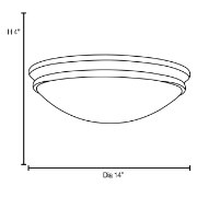 Picture of 36w (2 x 18) Atom GU-24 Spiral Fluorescent Damp Location Brushed Steel Opal Flush-Mount 3.5"Ø12.5" (CAN 1.6"Ø12.5")