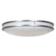 Picture of 39w (3 x 13) Saloris GU-24 Spiral Fluorescent Damp Location Brushed Steel Acrylic Flush-Mount (CAN Ø23.25")