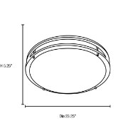 Picture of 39w (3 x 13) Saloris GU-24 Spiral Fluorescent Damp Location Brushed Steel Acrylic Flush-Mount (CAN Ø23.25")