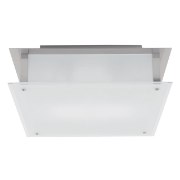 Foto para 26w (2 x 13) Vision G24q-1 Quad Fluorescent Damp Location Brushed Steel Frosted Flush-Mount (CAN 4.6"x6.9"x1.25")