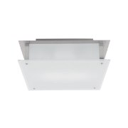 Foto para 26w (2 x 13) Vision G24q-1 Quad Fluorescent Damp Location Brushed Steel Frosted Flush-Mount (CAN 4.6"x6.9"x1.25")