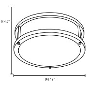 Picture of 26w (2 x 13) Conga GU-24 Spiral Fluorescent Damp Location Brushed Steel Opal Flush-Mount