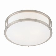 Picture of 36w (2 x 18) Conga GU-24 Spiral Fluorescent Damp Location Brushed Steel Opal Flush-Mount