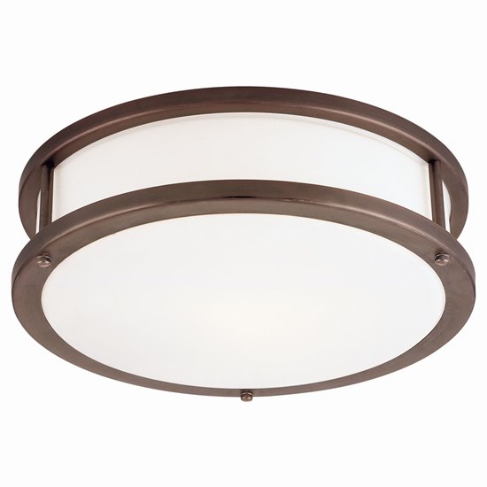 Picture of 52w (2 x 26) Conga GU-24 Spiral Fluorescent Damp Location Bronze Opal Flush-Mount