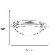 Picture of 26w (2 x 13) Saturn GU-24 Spiral Fluorescent Damp Location Brushed Steel Frosted Flush-Mount (CAN 0.25"Ø10.25")