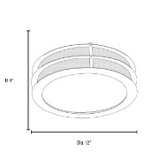 Picture of 26w (2 x 13) Iron GU-24 Spiral Fluorescent Damp Location Brushed Steel Frosted Flush-Mount (CAN Ø9.75")