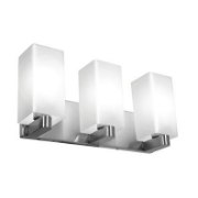 Picture of 39w (3 x 13) Archi GU-24 Spiral Fluorescent Damp Location Brushed Steel Opal Wall & Vanity (CAN 16.4"x4.75"x0.9")