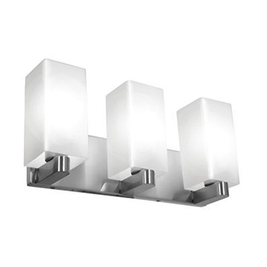 Picture of 39w (3 x 13) Archi GU-24 Spiral Fluorescent Damp Location Brushed Steel Opal Wall & Vanity (CAN 16.4"x4.75"x0.9")