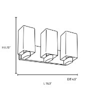 Picture of 39w (3 x 13) Archi GU-24 Spiral Fluorescent Damp Location Brushed Steel Opal Wall & Vanity (CAN 16.4"x4.75"x0.9")